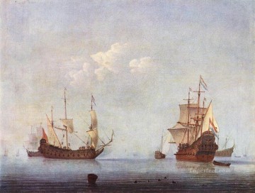  Willem Pintura - Paisaje marino marino Willem van de Velde el Joven